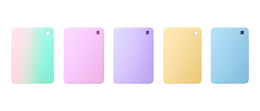 Colorful Credit Cards Against Transparent Background