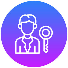 Fototapeta premium Key Person Vector Icon