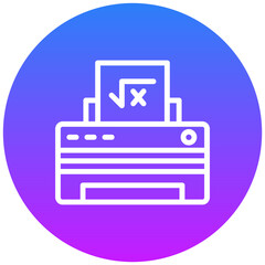 Print Math Sheet Vector Icon