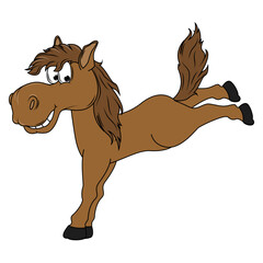 Cute Horse Animal Cartoon Illustration