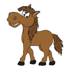 Cute Horse Animal Cartoon Illustration