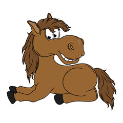 Cute Horse Animal Cartoon Illustration