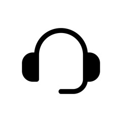 headset glyph vector flat icon

