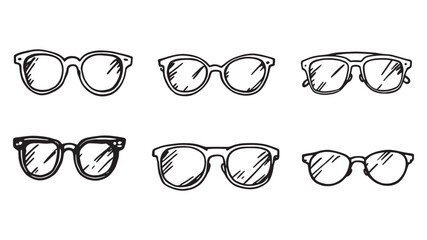 Sunglasses line art elegant graphic of fashionable sun protection