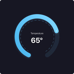 vector illustration of a circular graph for temperature control - ui/ux design