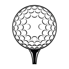 Black silhouette of a golf ball vector Art & Illustration