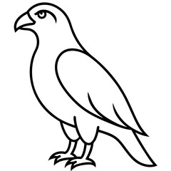 Elegant Hawk Silhouette in Line Art