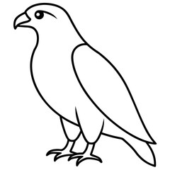 Elegant Hawk Silhouette in Line Art