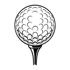 Black silhouette of a golf ball vector Art & Illustration