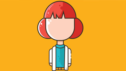 Cute girl cartoon style characters with expressive faces and colorful outfits