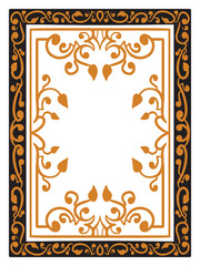Scroll Border Frame with Wedding Elements