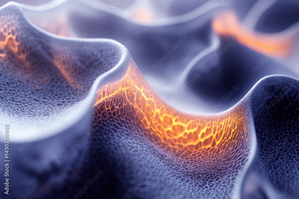 Poster abstract texture resembling flowing molten material under a soft glow