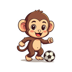Cute Monkey Cartoon Vector Icon Illustration Animal Icon Cute Monkey Holding Banana Cartoon Vector