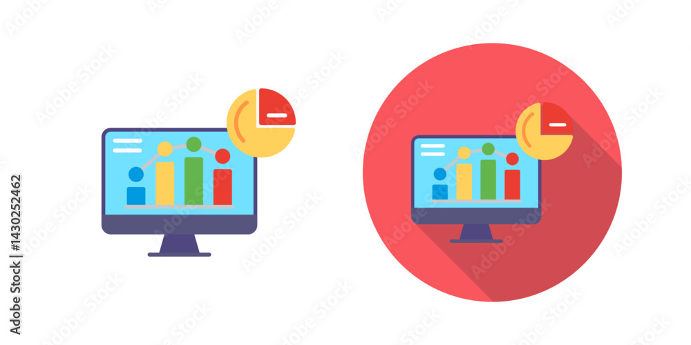 Poster monitoring vector icon