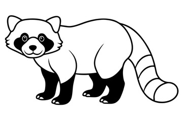 Red Panda Outline Illustration