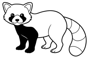 Red Panda Outline Illustration