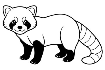 Red Panda Outline Illustration