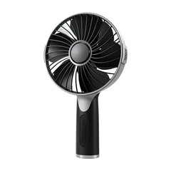 Black electric fan isolated on a transparent background
