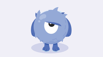 A cute monster creature with playful features, designed for children story books, featuring bright colors, friendly eyes, and a fun imaginative appearance