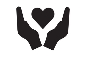 Heart in hand icon set.Donation and giving aid concept , Hands holding heart icon .Love icon. Health, medicine symbol. Healthcare hands holding heart flat and line style - stock vector.