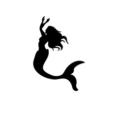 Mermaid silhouette icon vector