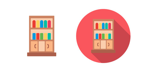 Obraz premium Book Shelf Vector Icon