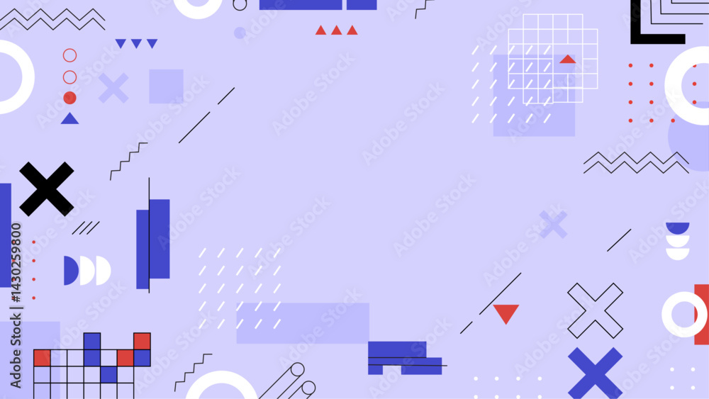 Poster flat design memphis style abstract background