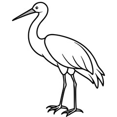 Obraz premium Elegant Stork Outline Vector