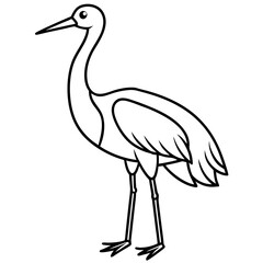 Naklejka premium Elegant Stork Outline Vector