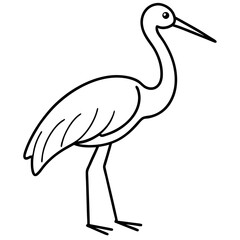 Obraz premium Elegant Stork Outline Vector