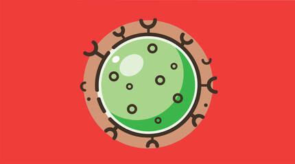structure of a human virus and bacteria. The virus is shown with its protein coat and genetic material