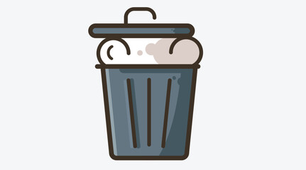 Illustration of a trash bin isolated on a solid background, representing cleanliness, waste disposal
