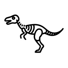 Obraz premium Dinosaur skeleton icon in bold black line style
