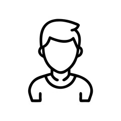 Obraz premium Male avatar icon in black outline minimal style