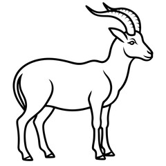 Ibex in a Single Stroke Vector Design