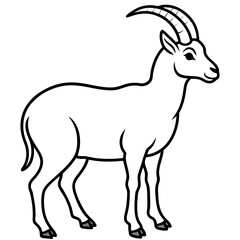 Ibex in a Single Stroke Vector Design