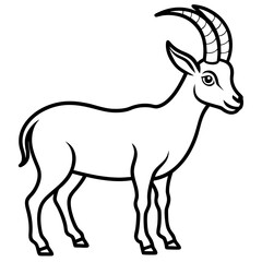Ibex in a Single Stroke Vector Design