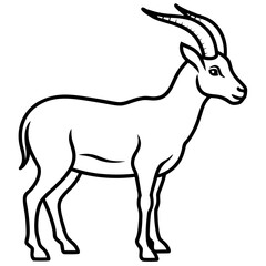 Ibex in a Single Stroke Vector Design