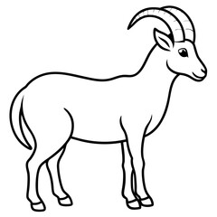 Ibex in a Single Stroke Vector Design
