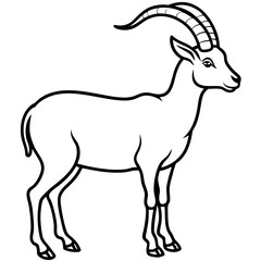 Ibex in a Single Stroke Vector Design
