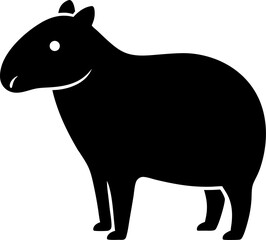 Capybara icon Silhouette vector on transparent background