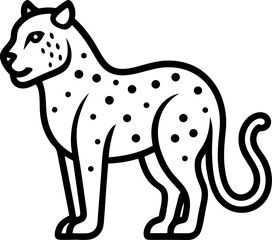 Jaguar icon line art vector on transparent background