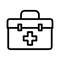 First Aid Kit Icon Line Art Health & Medical Vector Illustration on Transparent Background PNG Image  