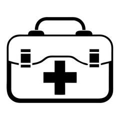 Basic First Aid Kit Icon Line Art Health & Medical Vector Illustration on Transparent Background PNG Image  