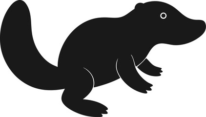 Platypus icon Silhouette vector on transparent background