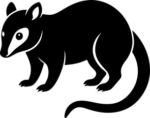 Opossum icon Silhouette vector on transparent background