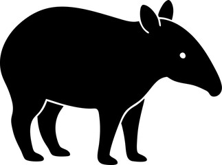 Tapir icon Silhouette vector on transparent background