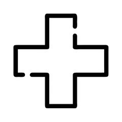 Red Cross Symbol Icon Line Art Health & Medical Vector Illustration on Transparent Background PNG Image  