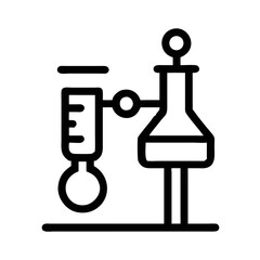 Medical Research Lab Icon Line Art Health & Medical Vector Illustration on Transparent Background PNG Image  