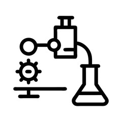 Medical Science Lab Icon Line Art Health & Medical Vector Illustration on Transparent Background PNG Image  